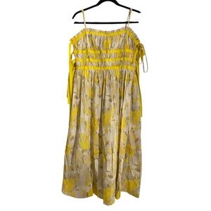 Antonio Melani Yellow Side Cutout Tie Ribbon Sundress